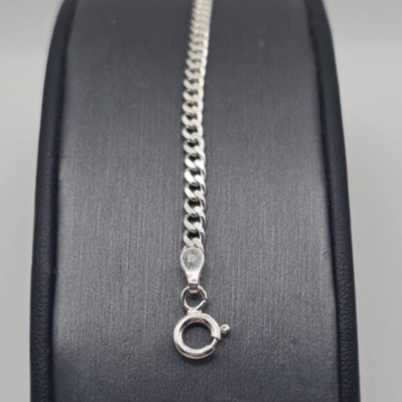 Silver 925 High Polished Flat Curb Link Bracelet 2.8mm
